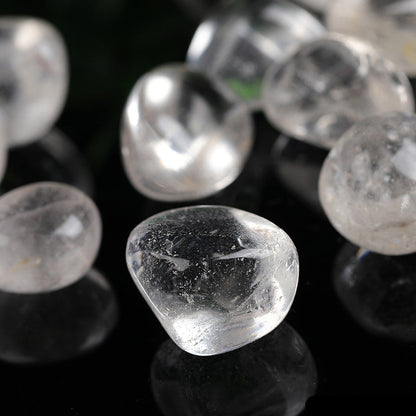 Single polished natural tumbled clear quartz stone
