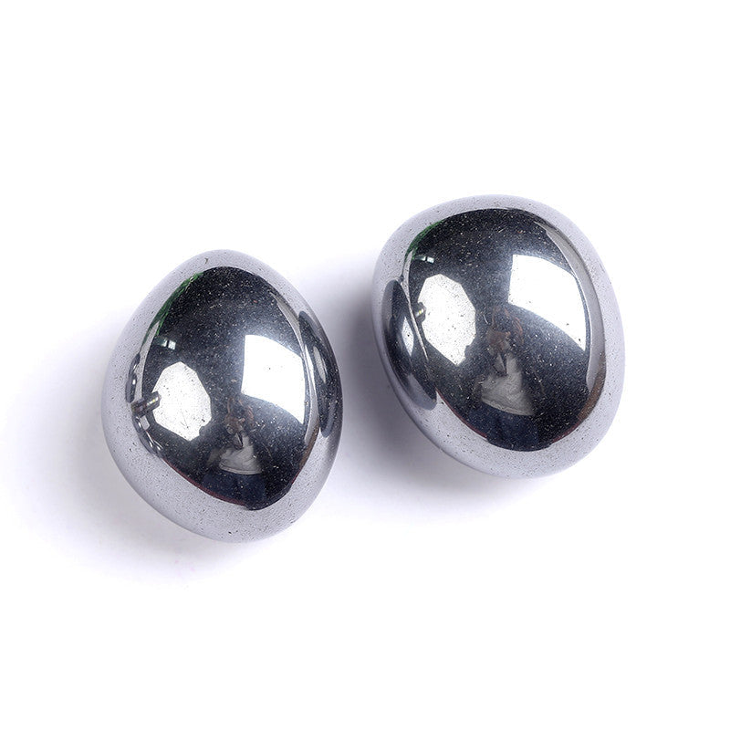 Pair of Polished Hematite Tumbled Stones, Natural Hematite Crystal for Reiki & Collection