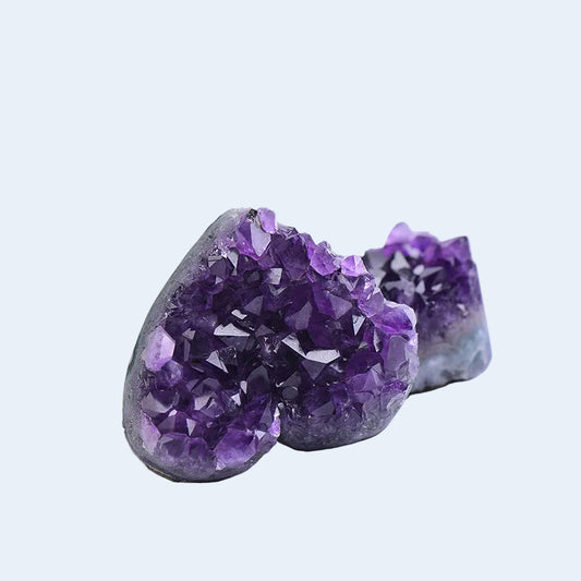 Natural purple amethyst crystal cluster heart, polished edge amethyst geode heart for crystal shop supply, home decor and gift