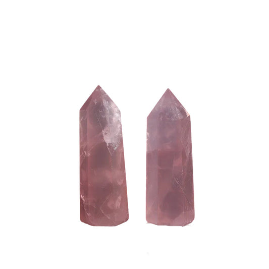 Wholesale Natural Rose Quartz Tower Point Crystal (Madagascar Deep Pink)